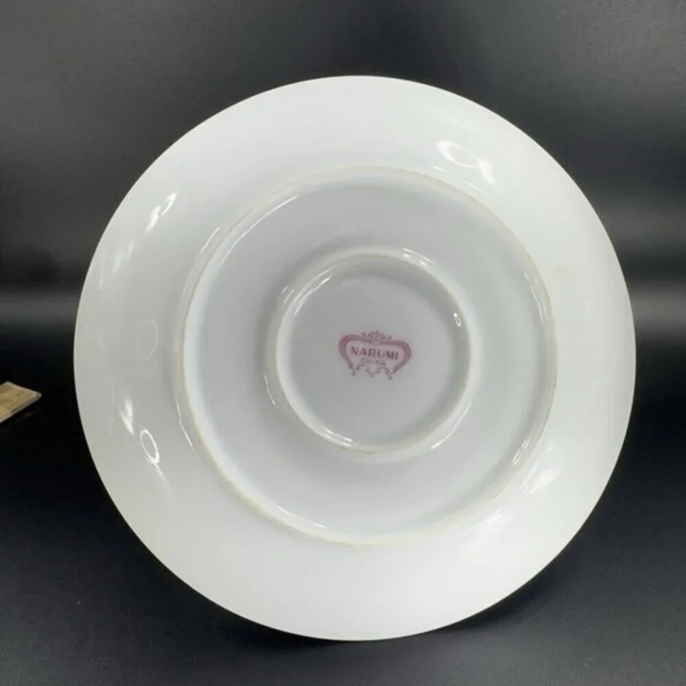 Vintage Narumi Gravy Boat W Attached Underplate Japan‎ China Blue Flowers VTG